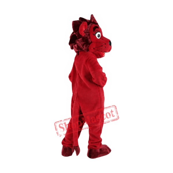 Lovable Red Lion Mascot Costume Lovable Red Lion Mascot Costume