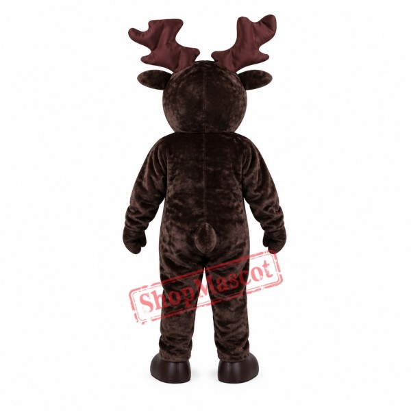 Friendly Brown Moose Mascot Costume