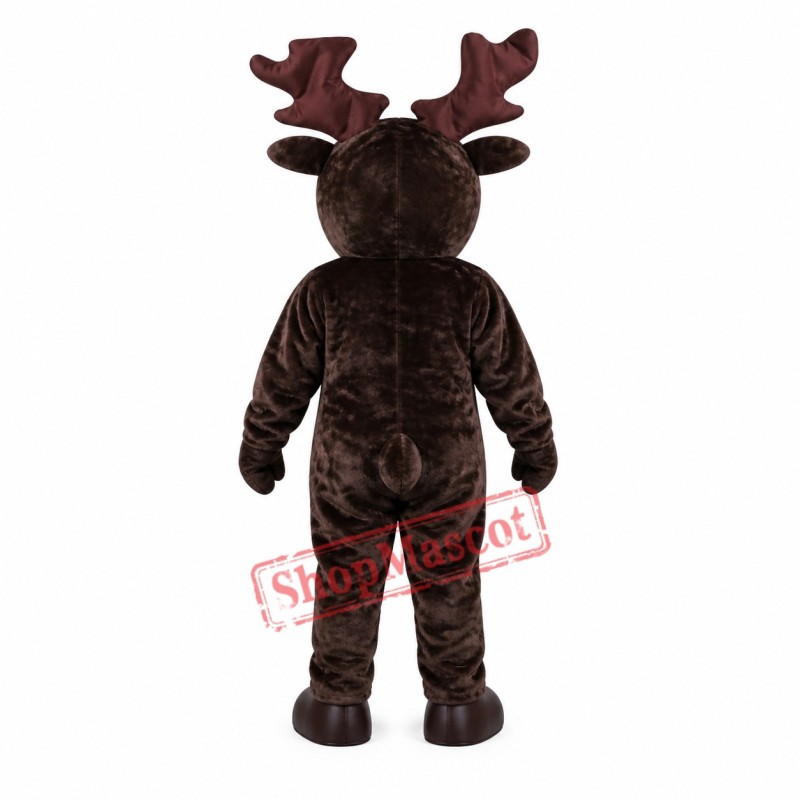 Friendly Brown Moose Mascot Costume