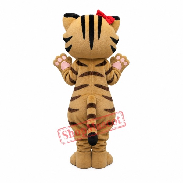 Happy Brown Cat Mascot Costume