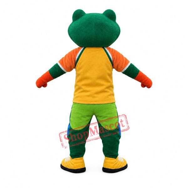Friendly College Frog Mascot Costume Friendly College Frog Mascot Costume