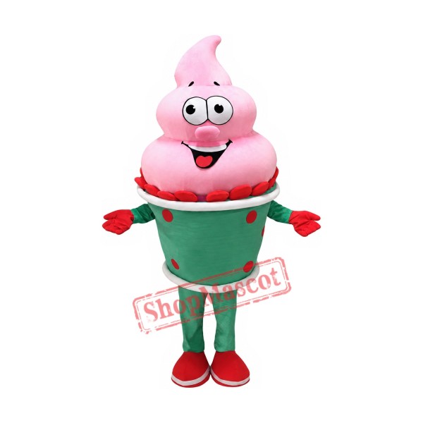 Pink Ice Cream Girl Mascot Costume Pink Ice Cream Girl Mascot Costume