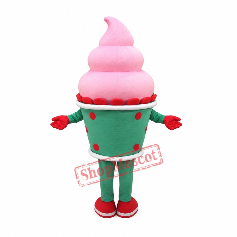 Pink Ice Cream Girl Mascot Costume Pink Ice Cream Girl Mascot Costume