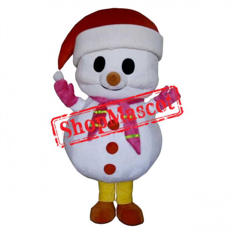 Friendly Lightweight Christmas Snowman Mascot Costume