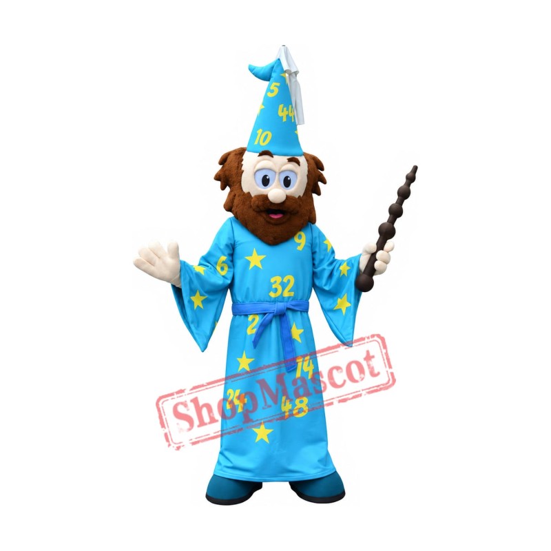 Superb Wizard Mascot Costume Superb Wizard Mascot Costume