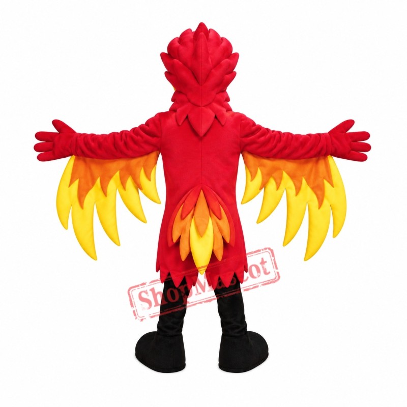 Superb Red Phoenix Mascot Costume Superb Red Phoenix Mascot Costume