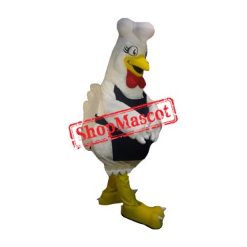 Chef White Chicken Mascot Costume