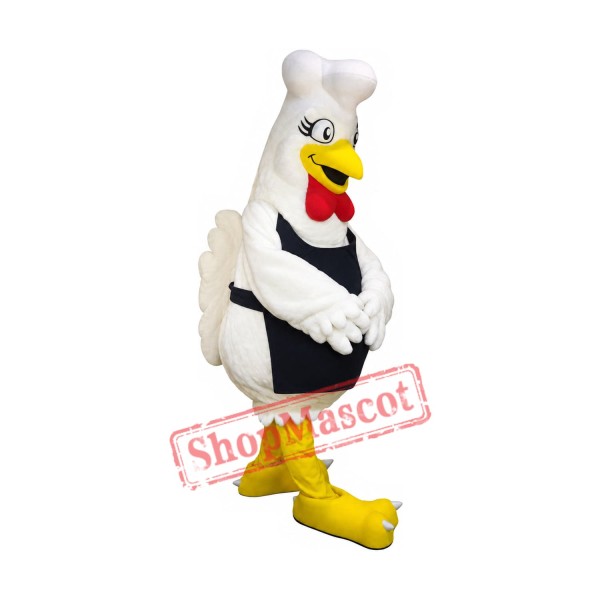 Chef White Chicken Mascot Costume Chef White Chicken Mascot Costume
