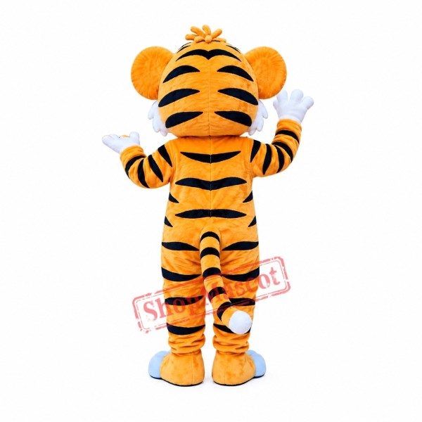 Superb Happy Tiger Mascot Costume Superb Happy Tiger Mascot Costume