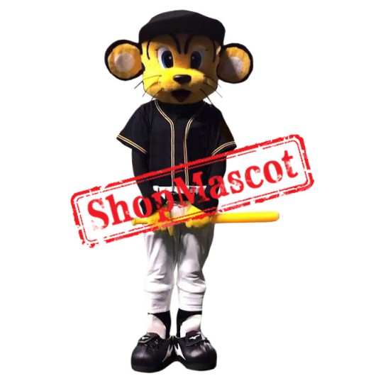 Baseball Tiger Mascot Costume with Black Suit
