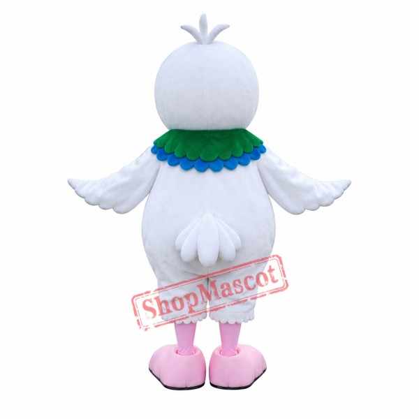 Superb Lovely White Bird Mascot Costume Superb Lovely White Bird Mascot Costume