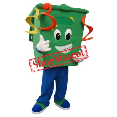 Green Trash Can Mascot Costume