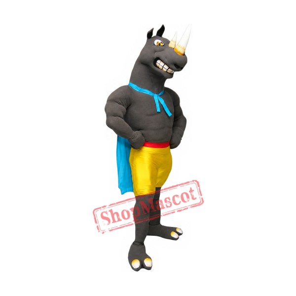 Power Fierce Rhino Mascot Costume Power Fierce Rhino Mascot Costume
