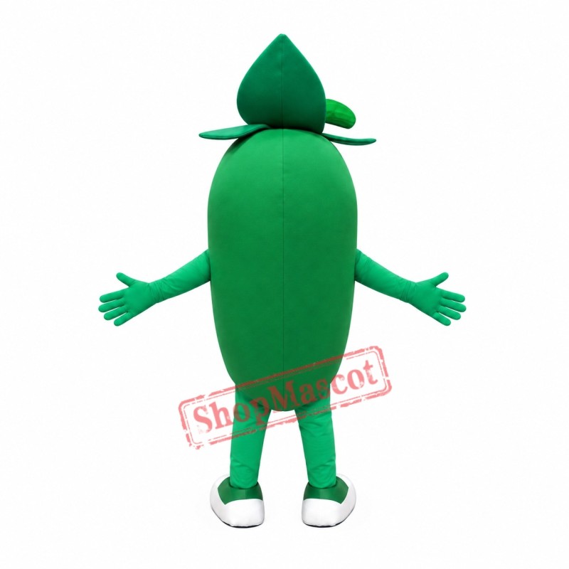 Superb Green Pepper Mascot Costume Superb Green Pepper Mascot Costume