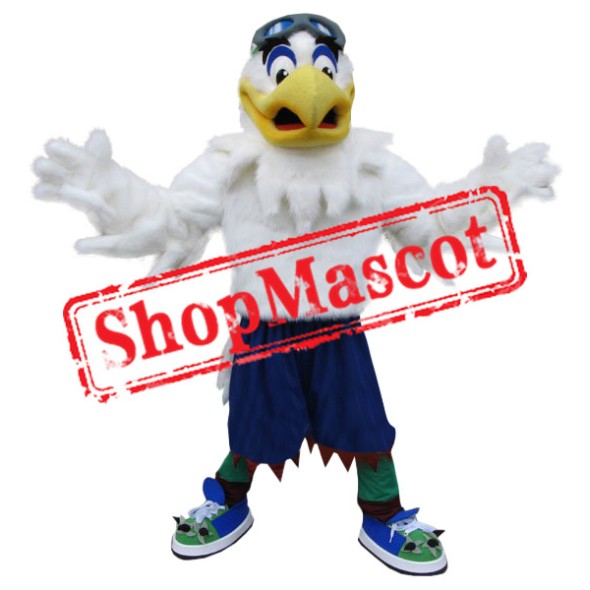Friendly White Eagle Mascot Costume