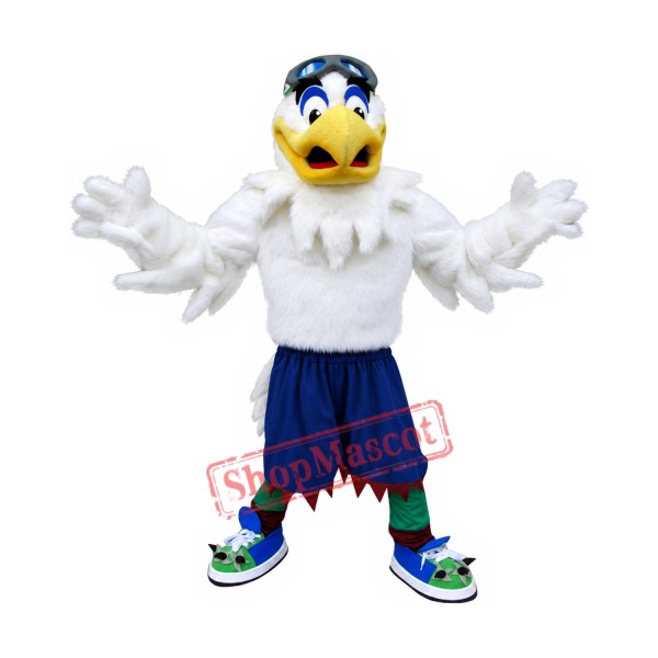 Friendly White Eagle Mascot Costume Friendly White Eagle Mascot Costume