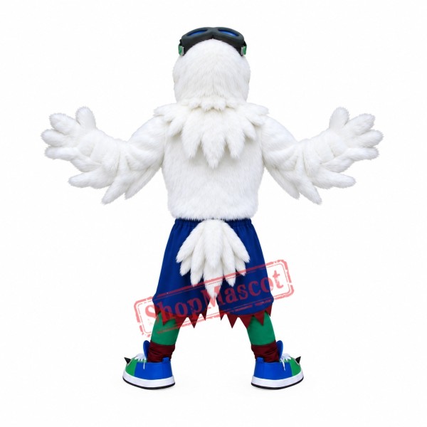 Friendly White Eagle Mascot Costume Friendly White Eagle Mascot Costume