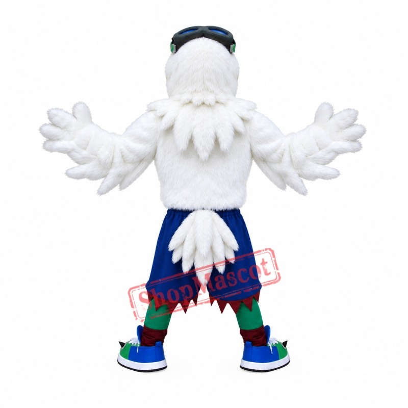 Friendly White Eagle Mascot Costume