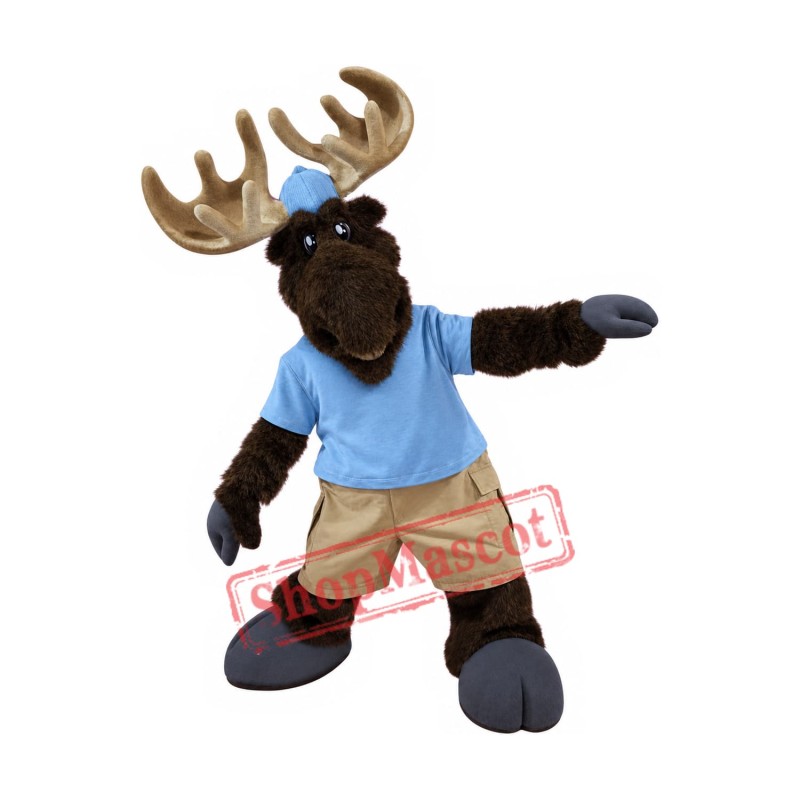 Superb College Moose Mascot Costume Superb College Moose Mascot Costume