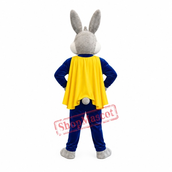 Superhero Bunny Mascot Costume Superhero Bunny Mascot Costume