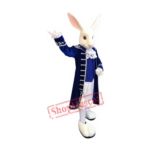 Mens Court Dress Rabbit Mascot Costume Mens Court Dress Rabbit Mascot Costume