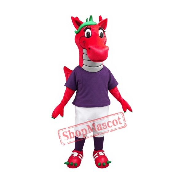 Superb Lightweight Red Dragon Mascot Costume