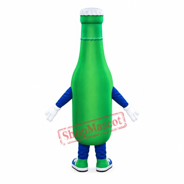 Green Beer Bottle Mascot Costume Green Beer Bottle Mascot Costume