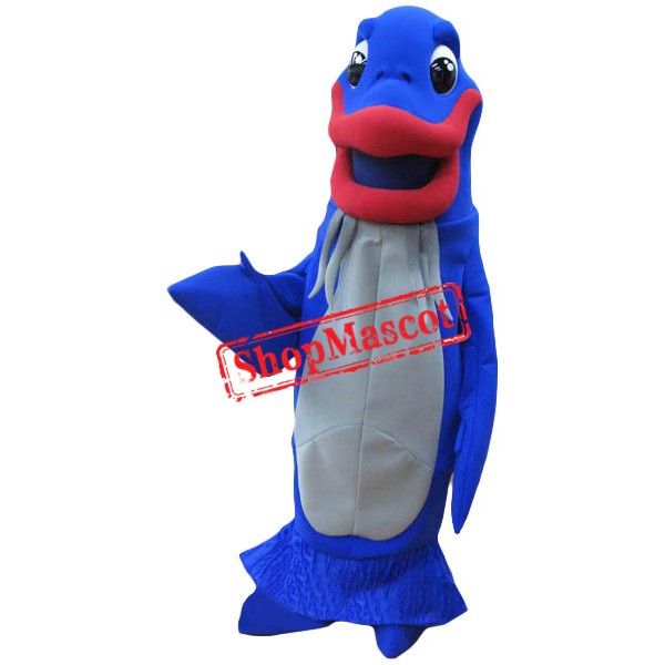 Funny Blue Fish Mascot Costume