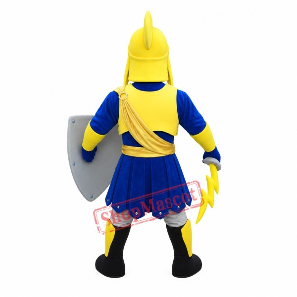 Fierce Blue & Yellow Knight Mascot Costume