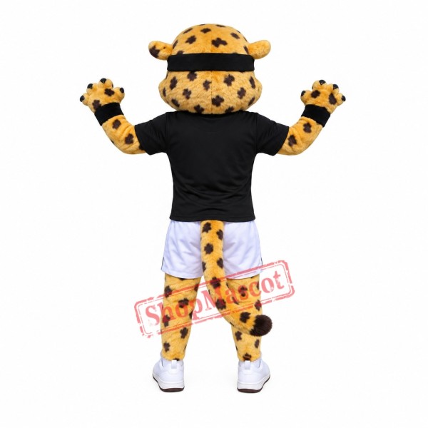 Superb Sport Leopard Mascot Costume Superb Sport Leopard Mascot Costume
