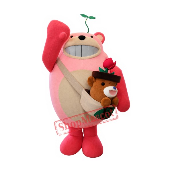 Happy Pink Bear Mascot Costume Happy Pink Bear Mascot Costume