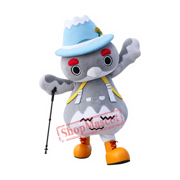Grey & White Bird Mascot Costume Grey & White Bird Mascot Costume