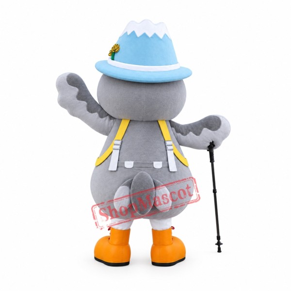 Grey & White Bird Mascot Costume Grey & White Bird Mascot Costume