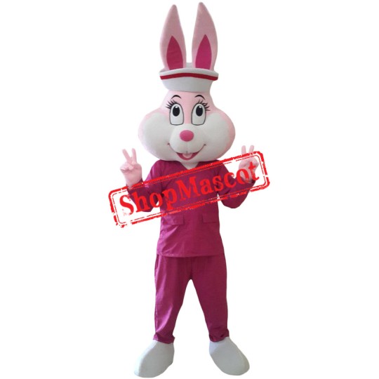 Lovely Lightweight Pink Rabbit Mascot Costume