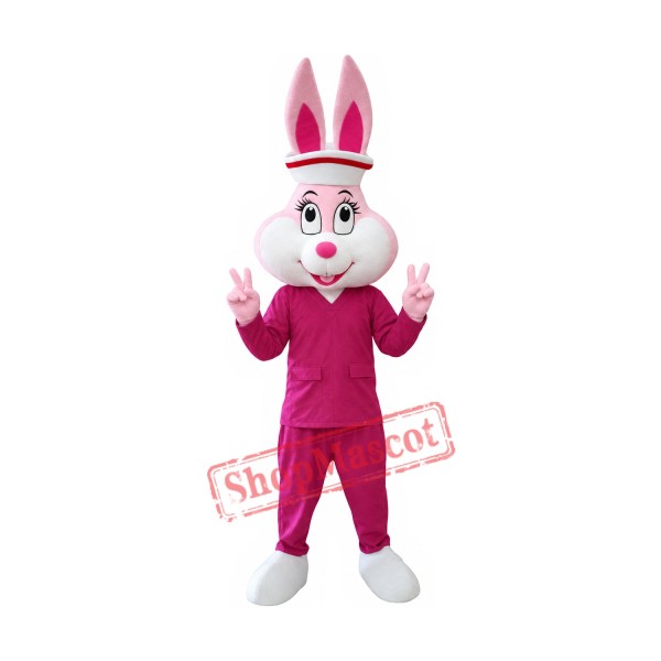 Lovely Lightweight Pink Rabbit Mascot Costume