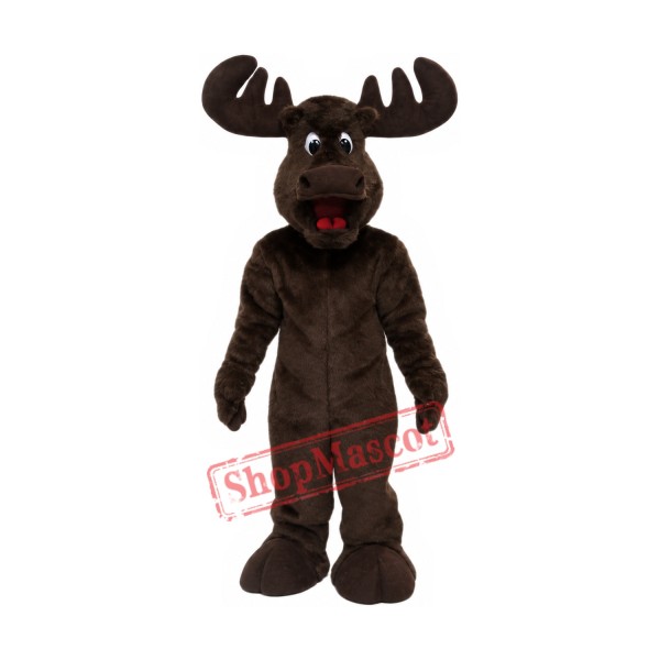 Happy Long Fur Moose Mascot Costume Happy Long Fur Moose Mascot Costume