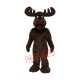 Happy Long Fur Moose Mascot Costume