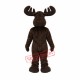 Happy Long Fur Moose Mascot Costume