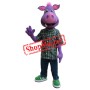 Purple Pig Boy Mascot Costume
