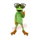 Superb Glasses Frog Mascot Costume Superb Glasses Frog Mascot Costume