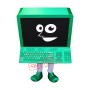 Green Computer Mascot Costume