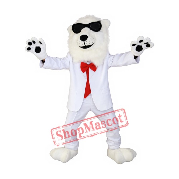 Cool White Lion Mascot Costume Cool White Lion Mascot Costume