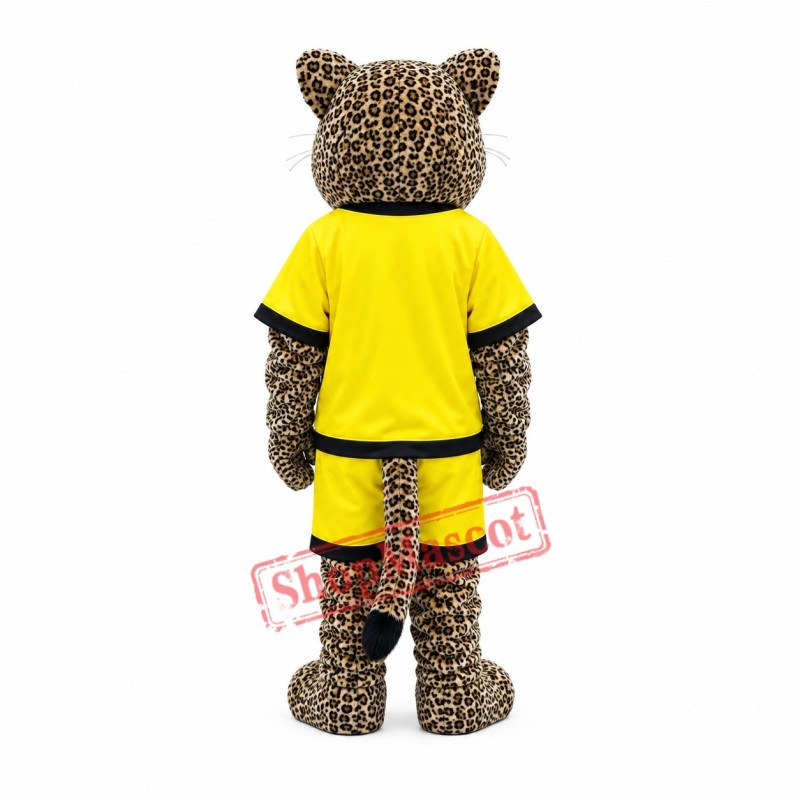 Friendly College Leopard Mascot Costume Friendly College Leopard Mascot Costume
