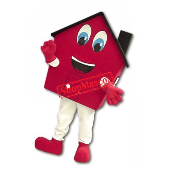 Friendly Red House Mascot Costume