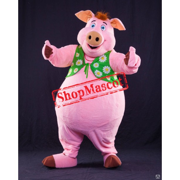 Superb Pink Pig Boy Mascot Costume