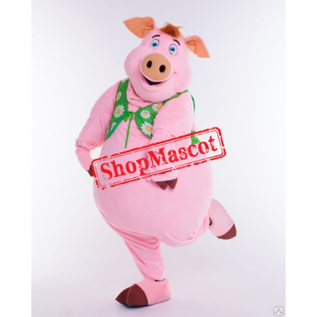 Superb Pink Pig Boy Mascot Costume