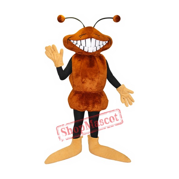 Happy Brown Ant Mascot Costume Happy Brown Ant Mascot Costume