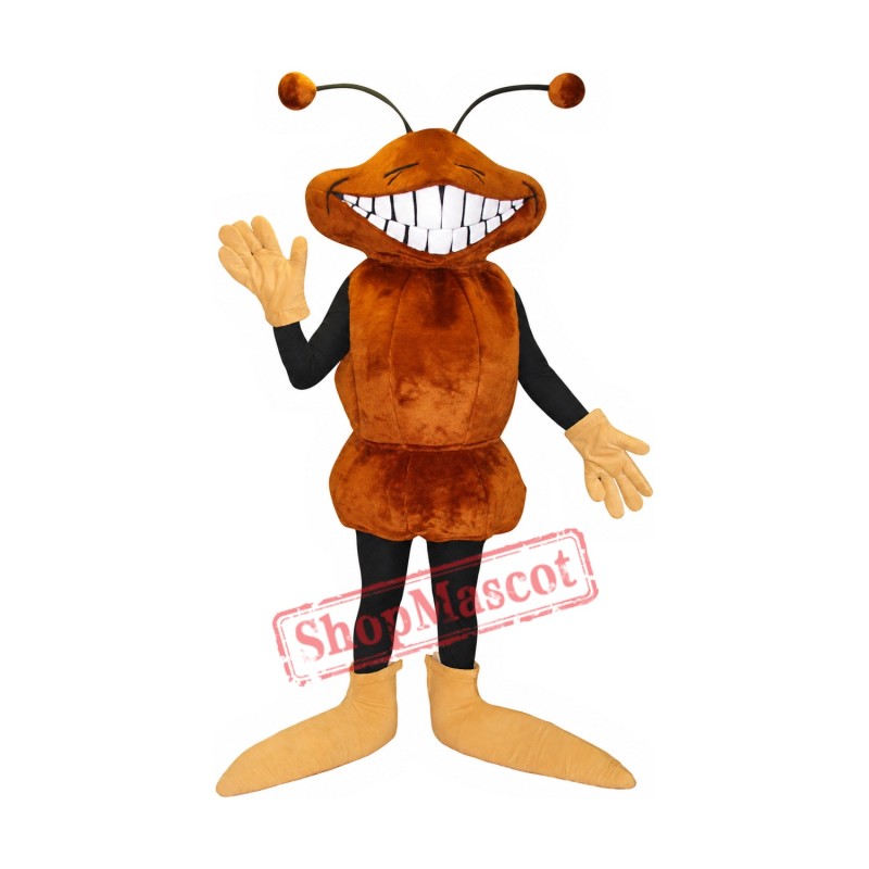 Happy Brown Ant Mascot Costume