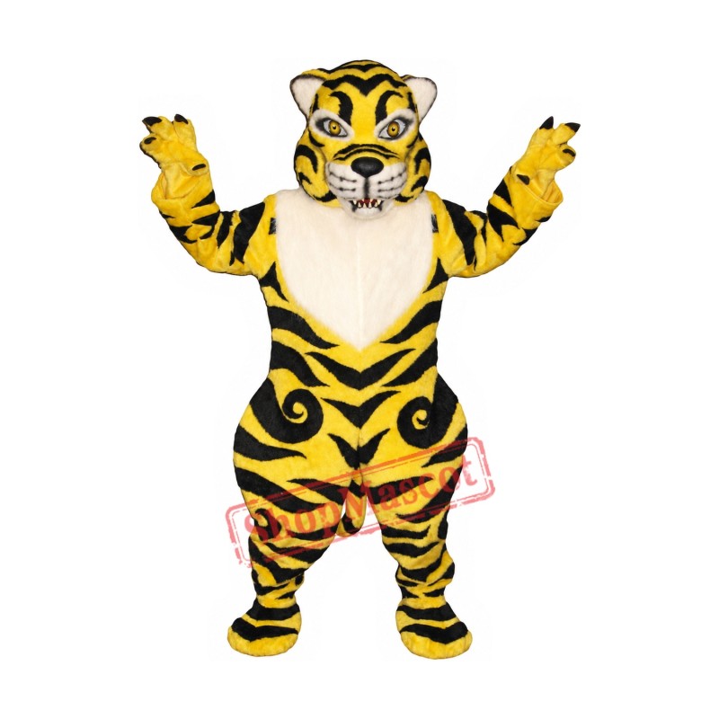Fierce Lightweight Yellow Tiger Mascot Costume