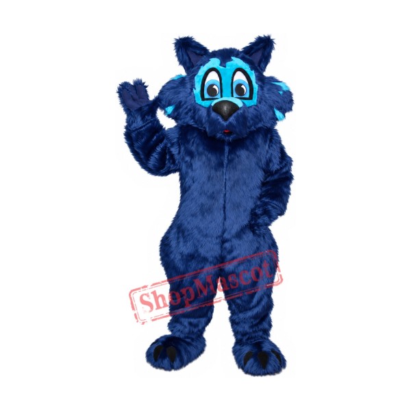 Friendly Blue Wolf Mascot Costume Friendly Blue Wolf Mascot Costume